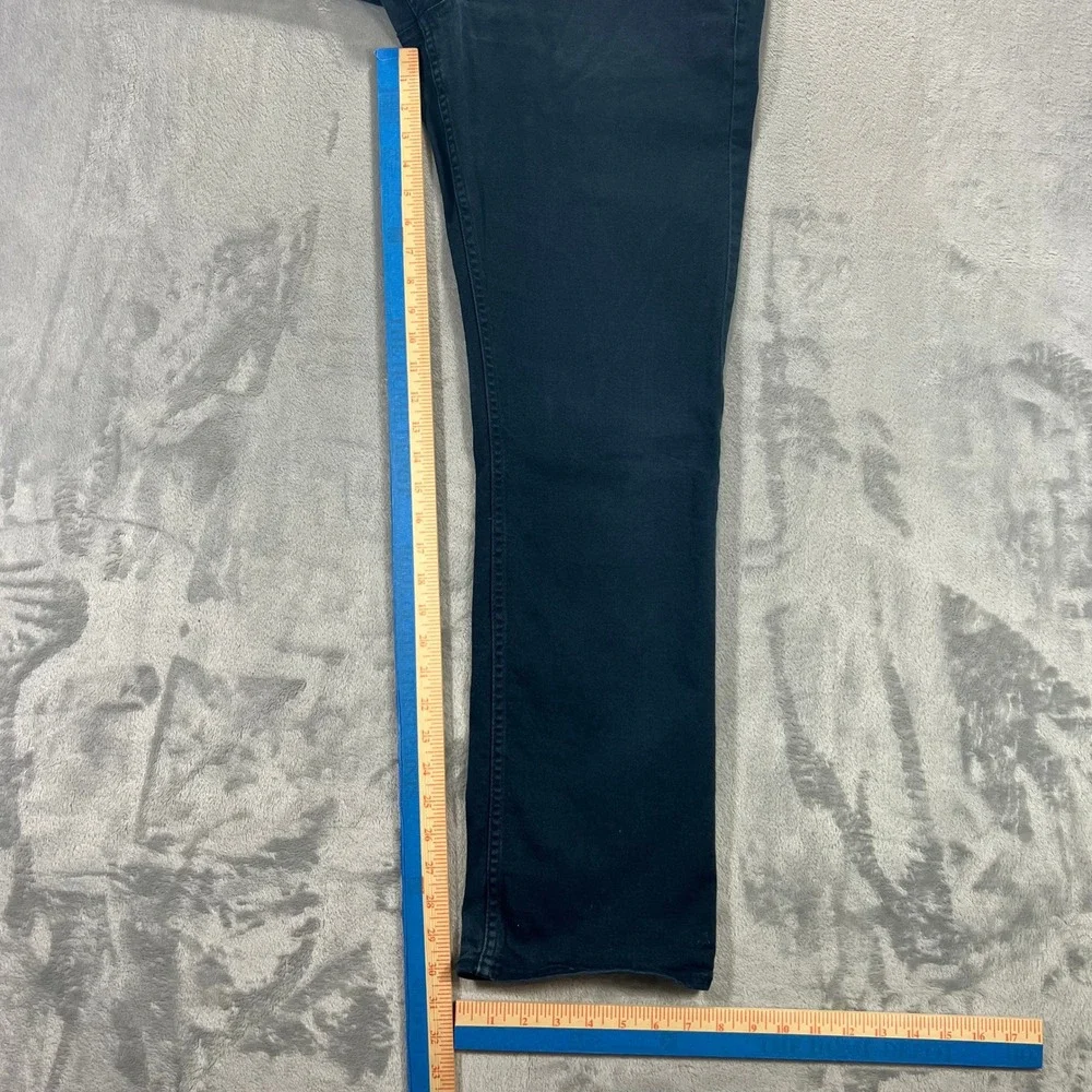 DAVID BITTON BUFFALO Sam-X Slim Straight Jeans Mens 34x32 Teal Blue Stretch Pant